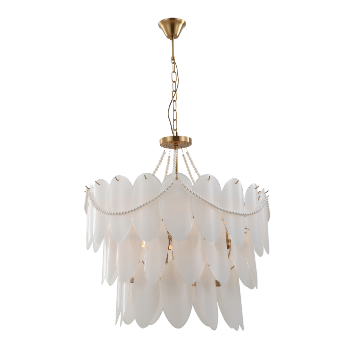 Chandelier mewah vintage 3-tier dengan mutiara