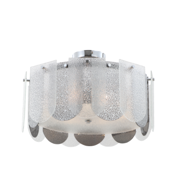Lampu langit-langit drum finish krom ganda ganda 6-cahaya