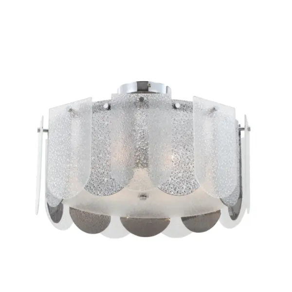 Lampu langit-langit drum finish krom ganda ganda 6-cahaya