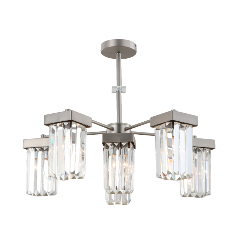 6-cahaya nikel modern K9 Crystal Langit-langit Chandelier