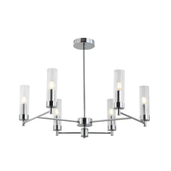 Lampu langit-langit tabung kaca berlapis krom