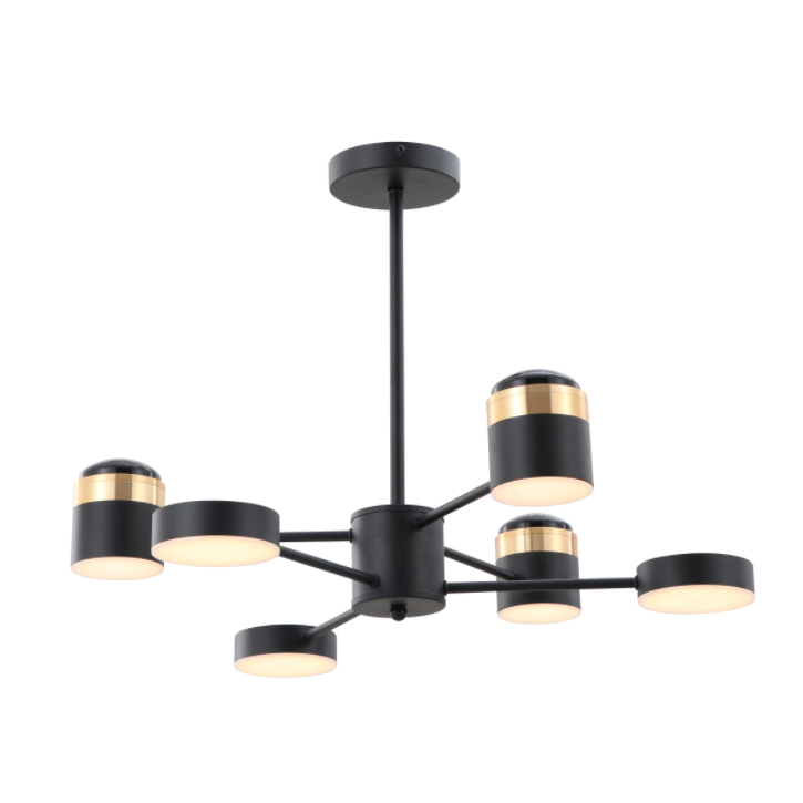 Lampu langit-langit LED 3000K yang bertegangan tinggi matte hitam
