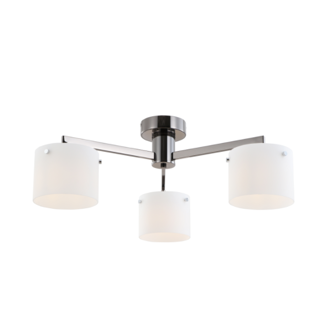 Lampu langit-langit chrome hitam minimalis 3-lampu