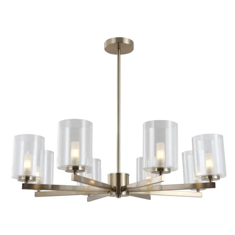 Lampu Gantung Emas Modern Dengan 8 Lampu