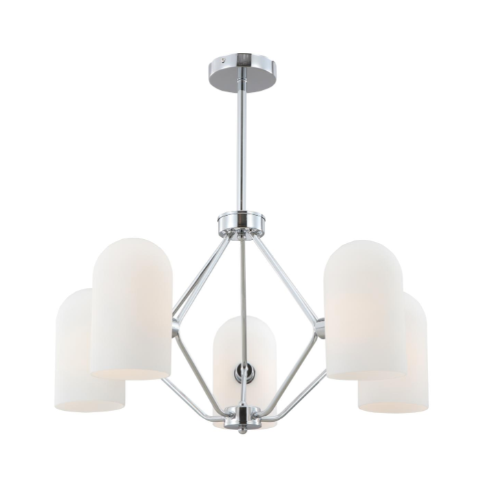 Chandelier 5-Light Chrome Vintage