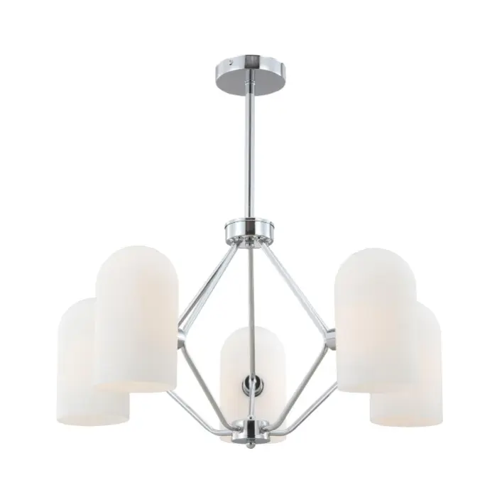 Chandelier 5-Light Chrome Vintage